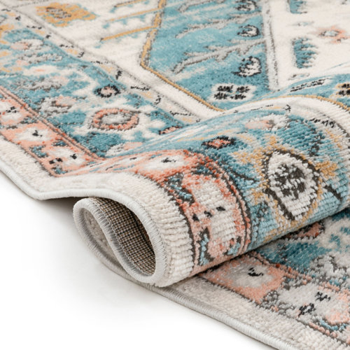 Well Woven Indira Oriental Blue/Ivory Area Rug Wayfair